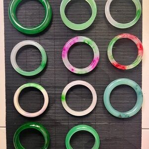 Colorful Jade Bangle Set